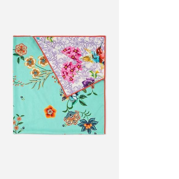 Johnny Was Bath Johnny Was Ardell Blue Reversible 4 X 70 Beach Towel Flower Blanket Bag New